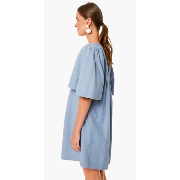 Tuckernuck Finley Dress Size Medium Slate Blue Flutter Sleeve Pomander Place - Picture 4 of 11